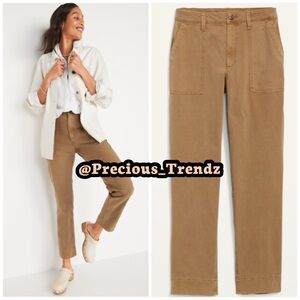 1️⃣4️⃣2️⃣ High-Waisted Straight Canvas Workwear Pants Plus Size 22